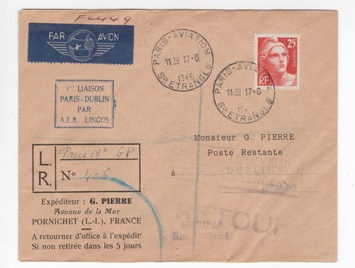 Paris france 1946 aer lingus - 1946,